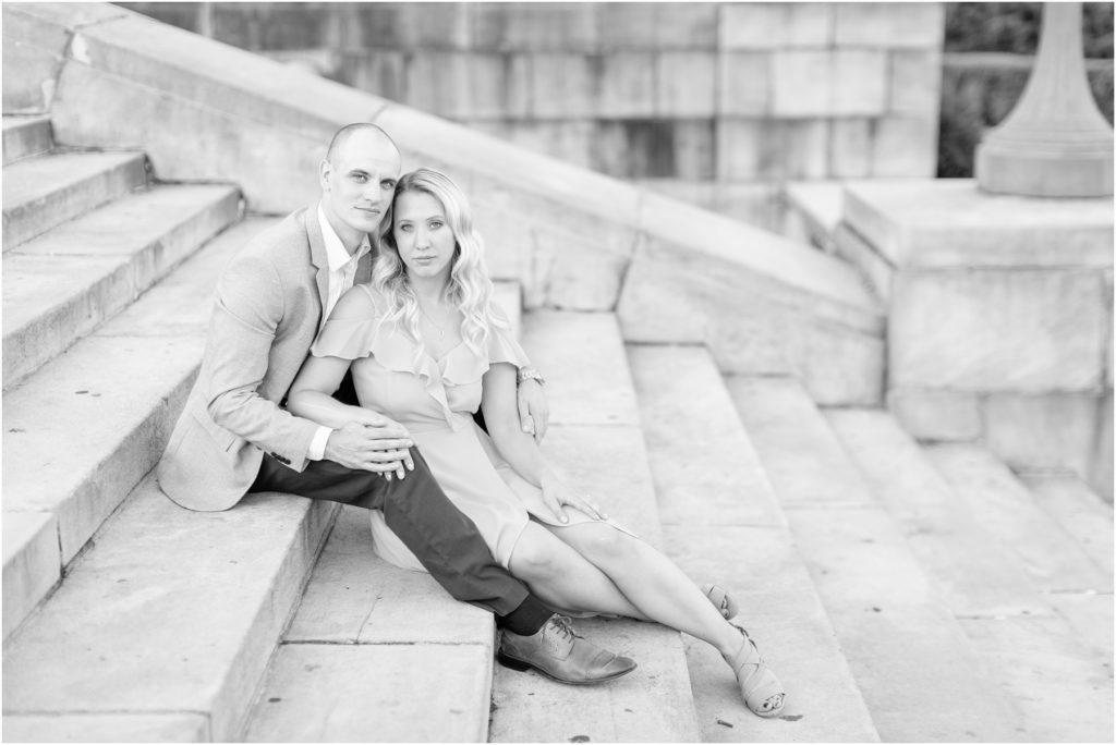 couple sitting on philly art museum steps