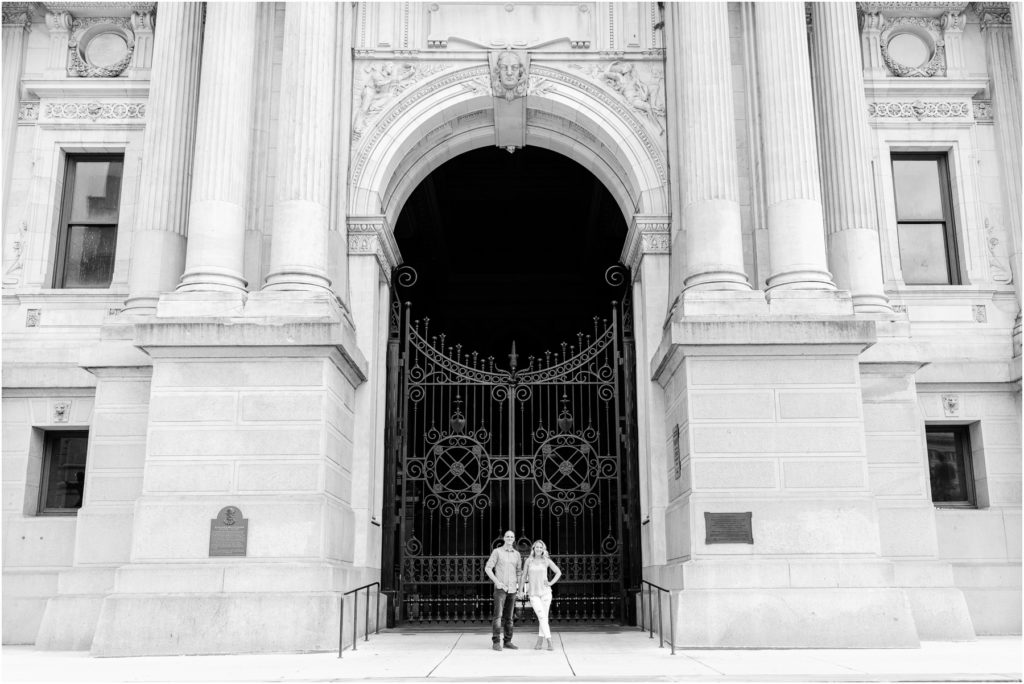 black and white photograph of couple in philadelphia 