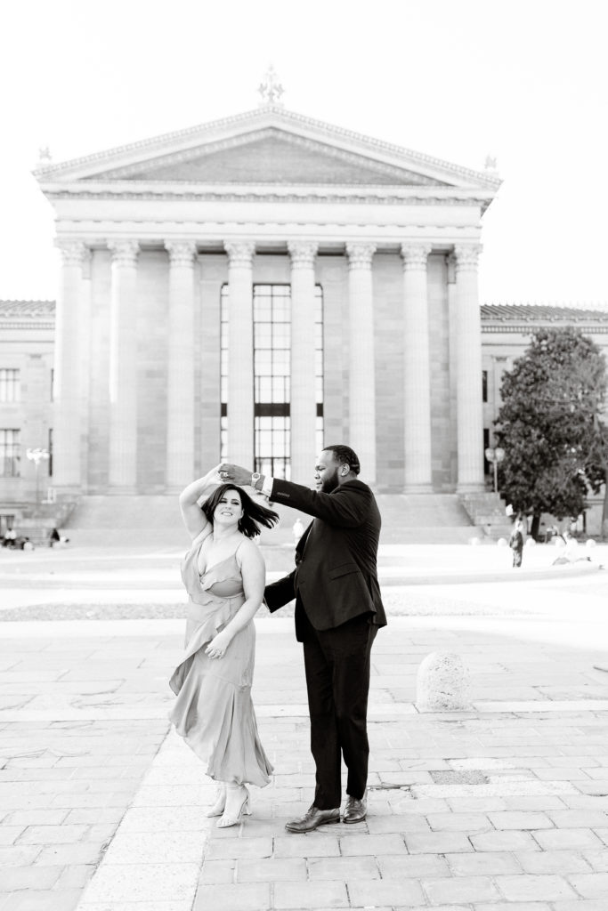 dancing on the rocky steps 