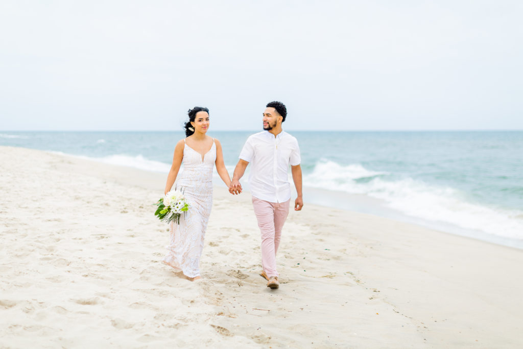 couple walking on Long beach island
