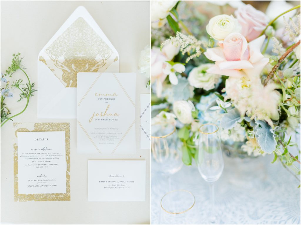 blue table decorations