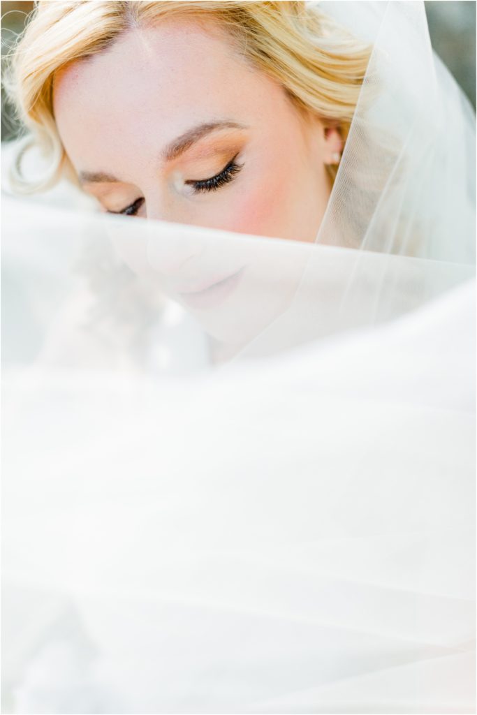 veil over bride