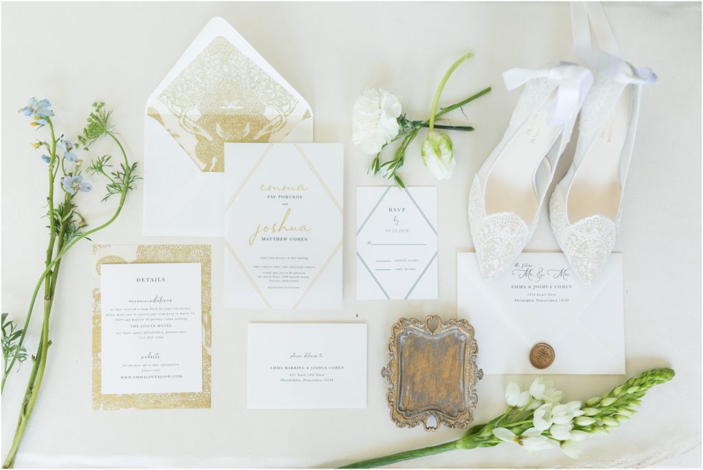white invitation suites