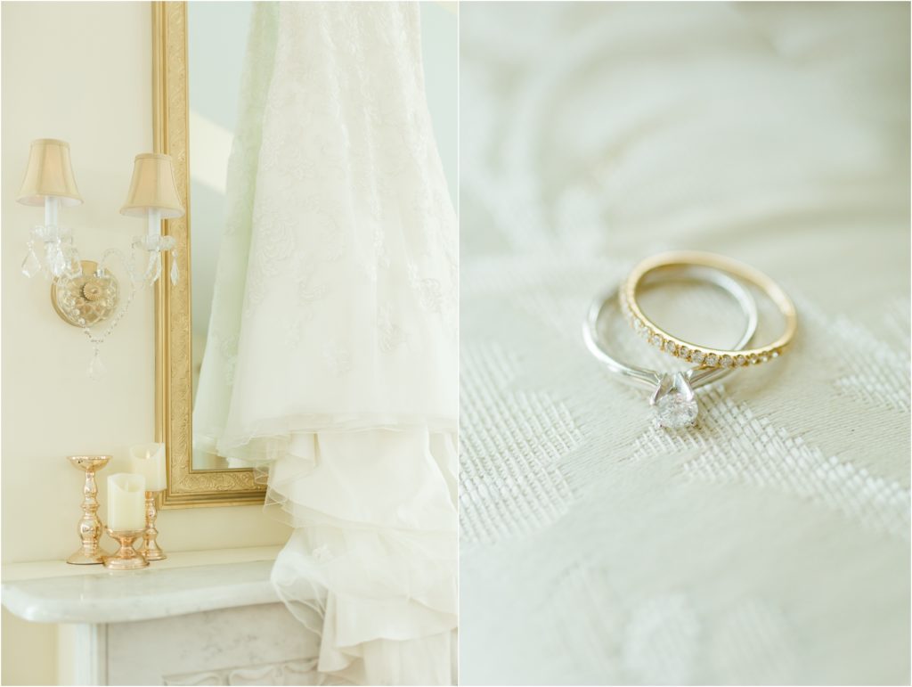 white and gold classic wedding