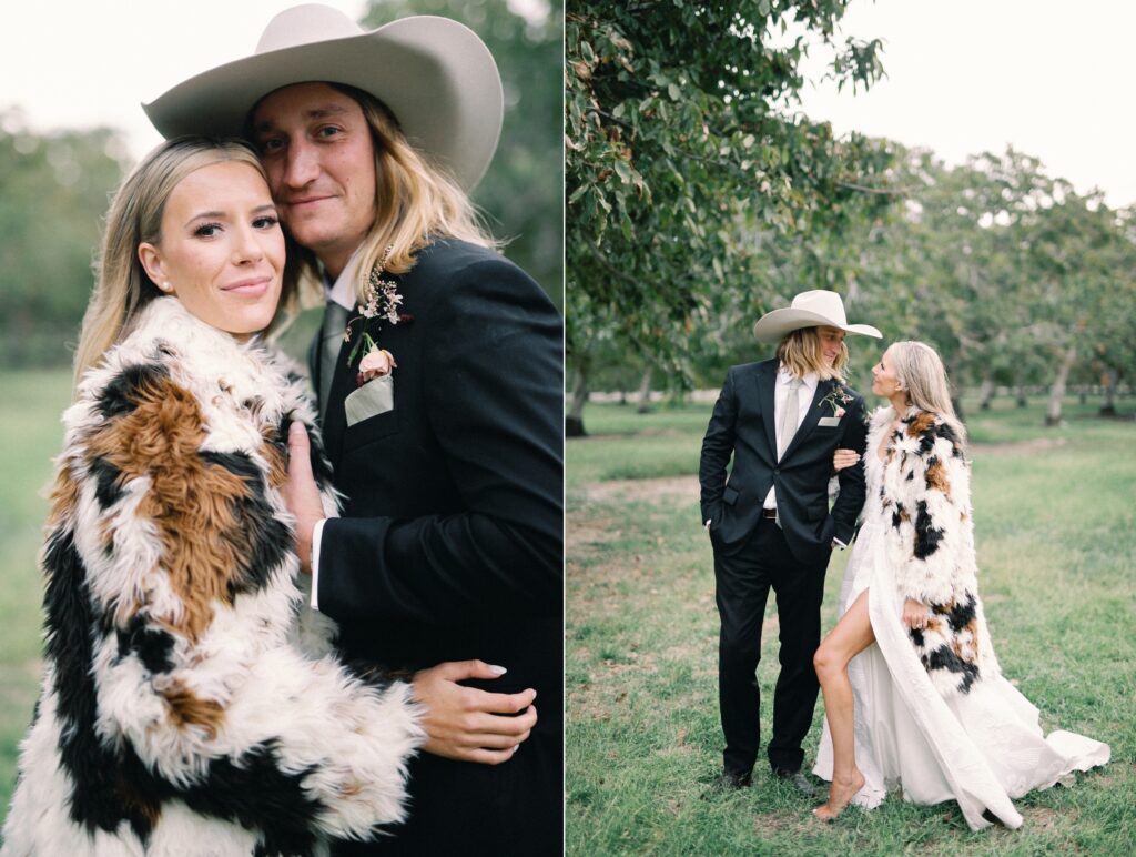 luxury western bride and groom fashion