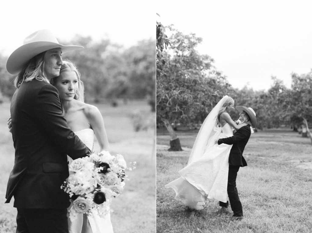 romantic black and white couple portraits