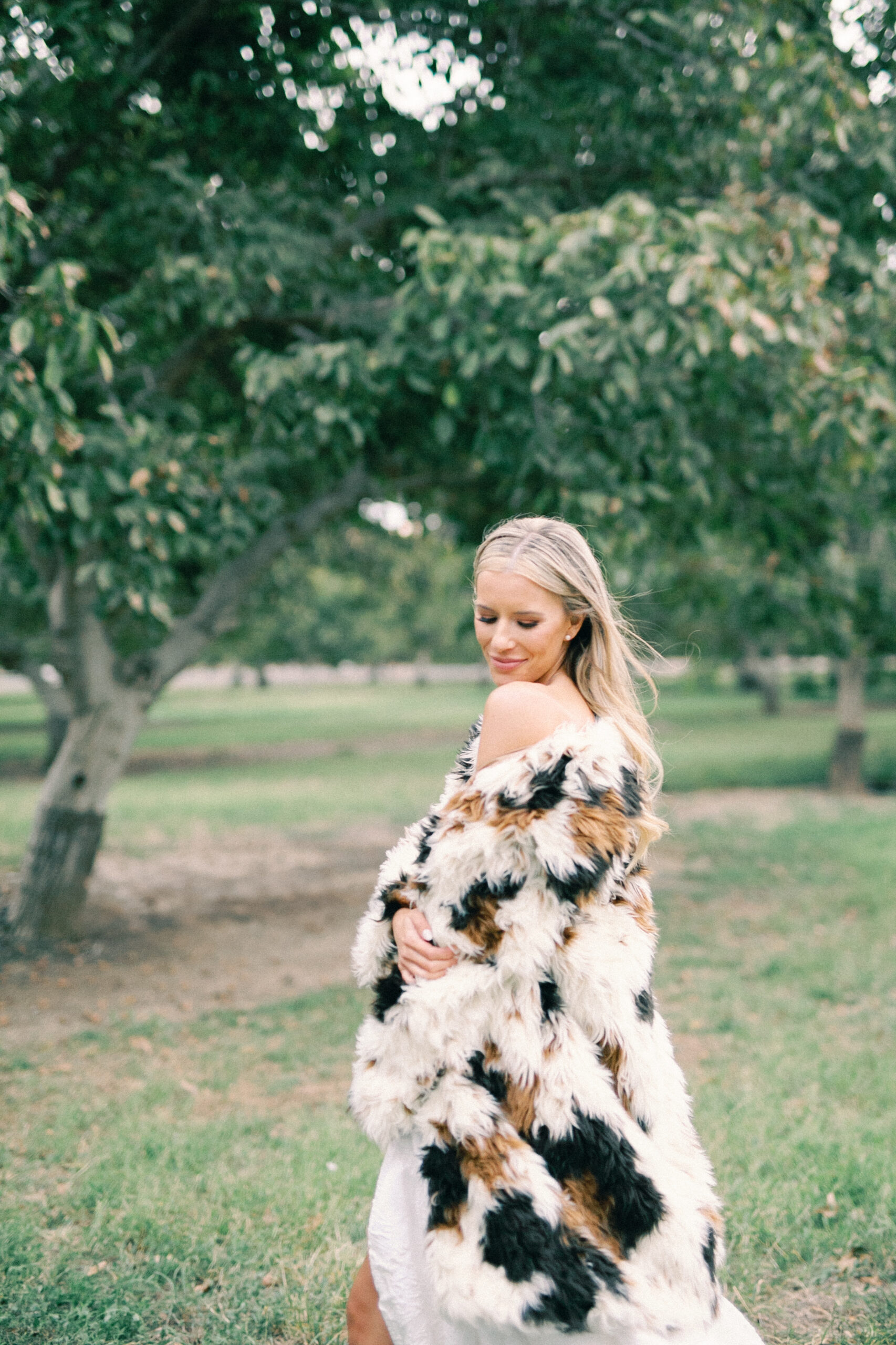 fur coats on brides